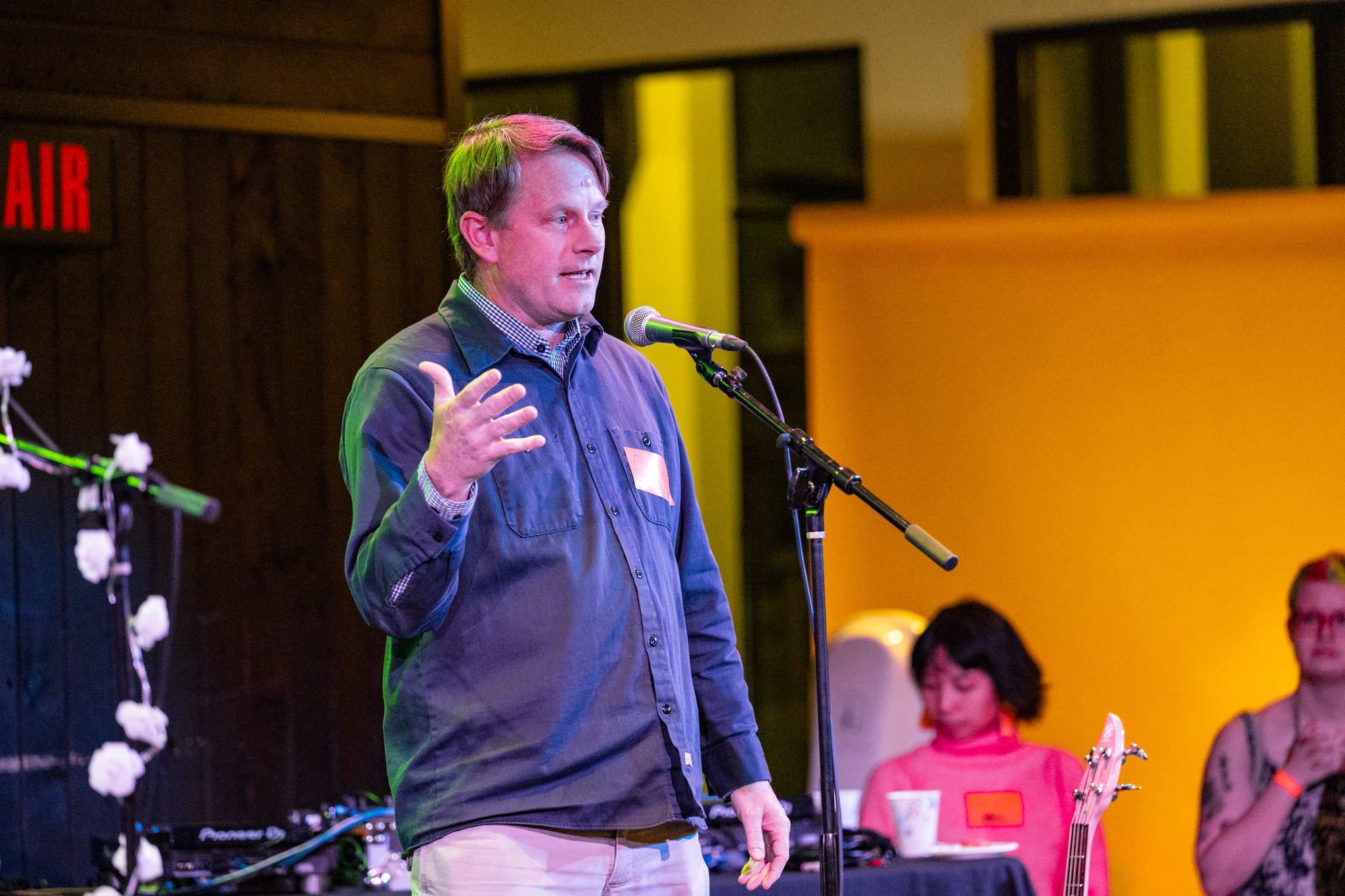 Ethan at our Volunteer Appreciation Party // photo by Jim Bennett (<a href="https://www.flickr.com/photos/kexp/albums/72177720312219018" target="_blank">view set</a>) Ethan-Volunteer-Party-2025-cr-Jim-Bennett.jpg